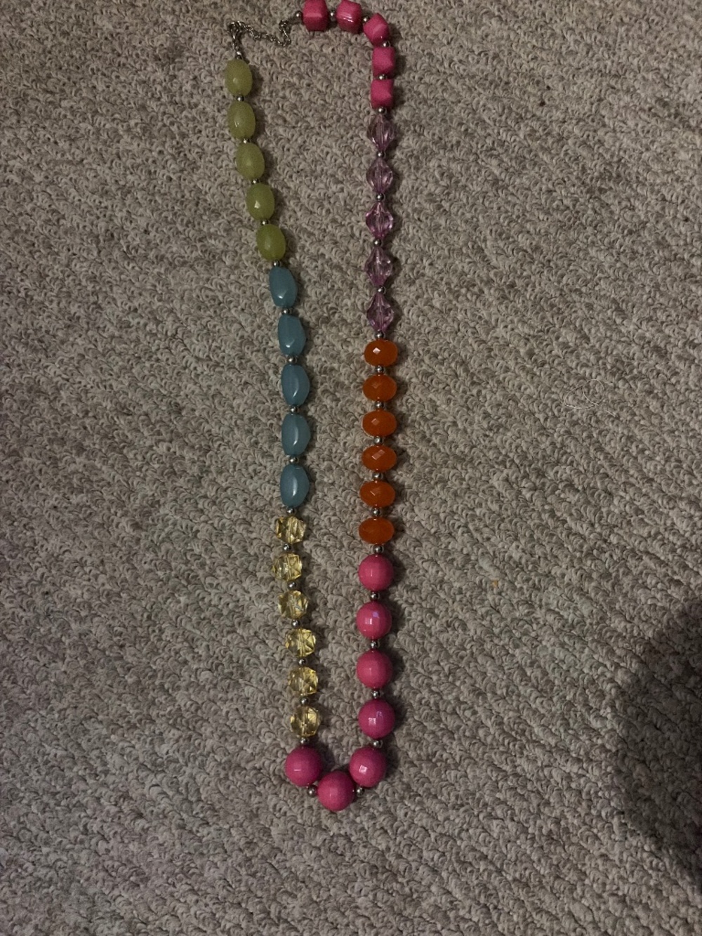 Jennifer Miller Necklace Long Candy Colored Beaded Single or Double Strand Geome